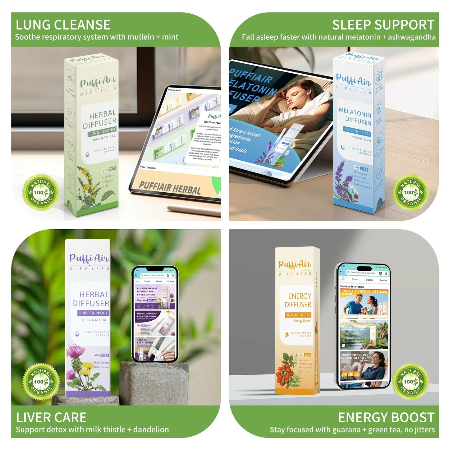 New Blend - Full Set Diffusers – 4 Aroms In 1 Box